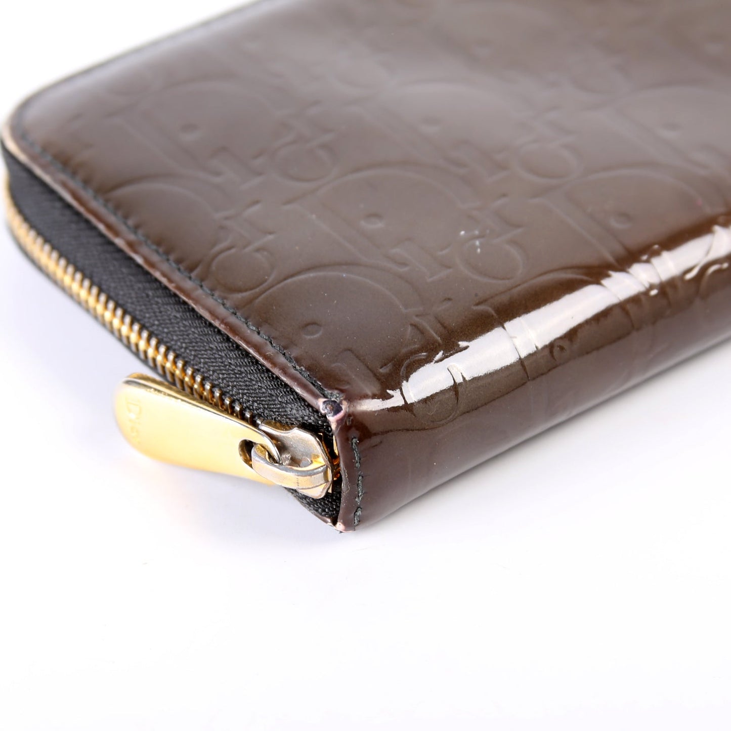 Trotter Zip Around Patent Wallet Green