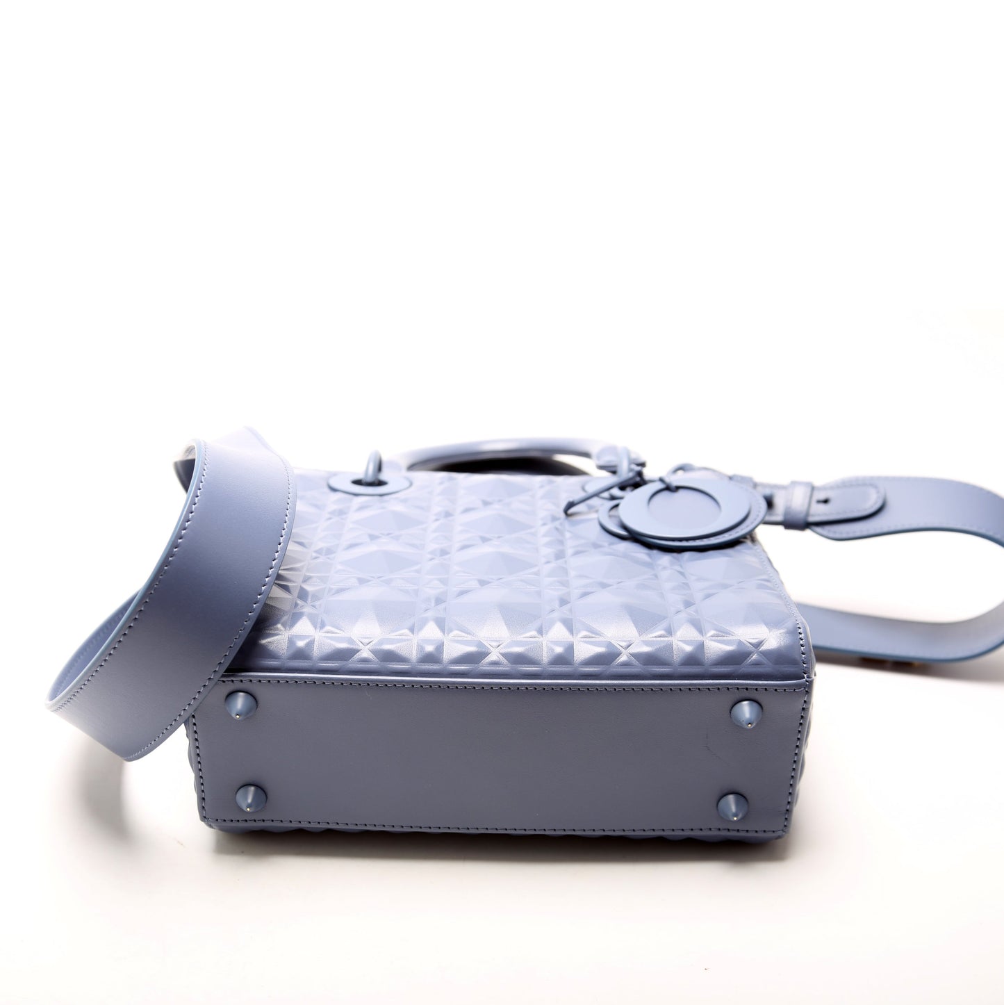 Lady Dior Small Diamond Cannage Calfskin Blue