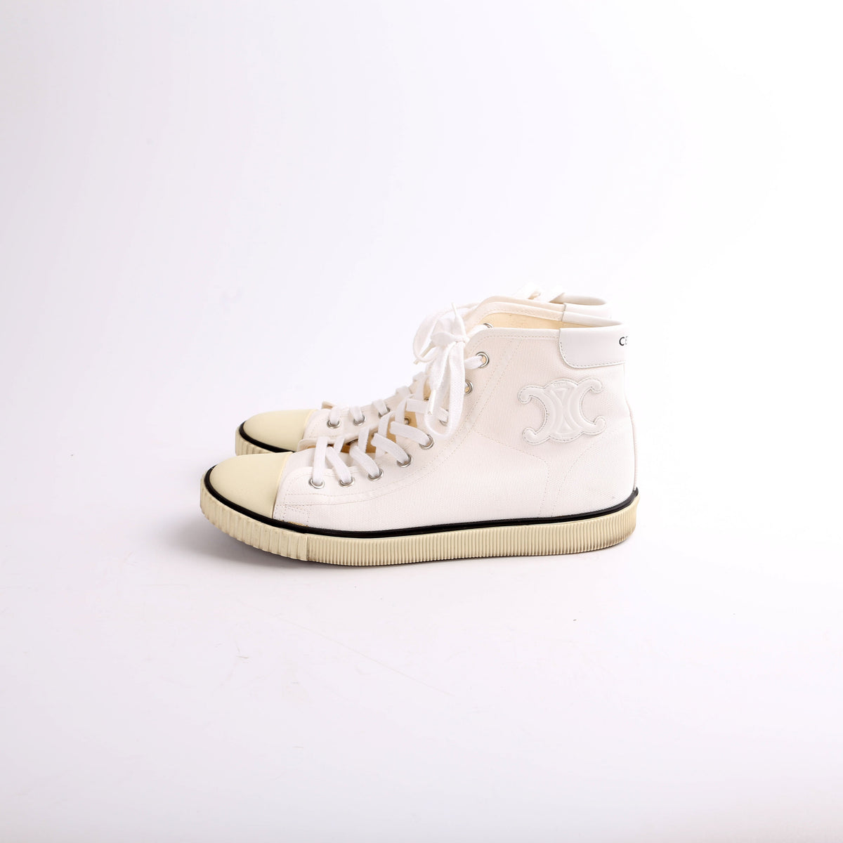 Hightop Canvas Logo Sneakers Size 38