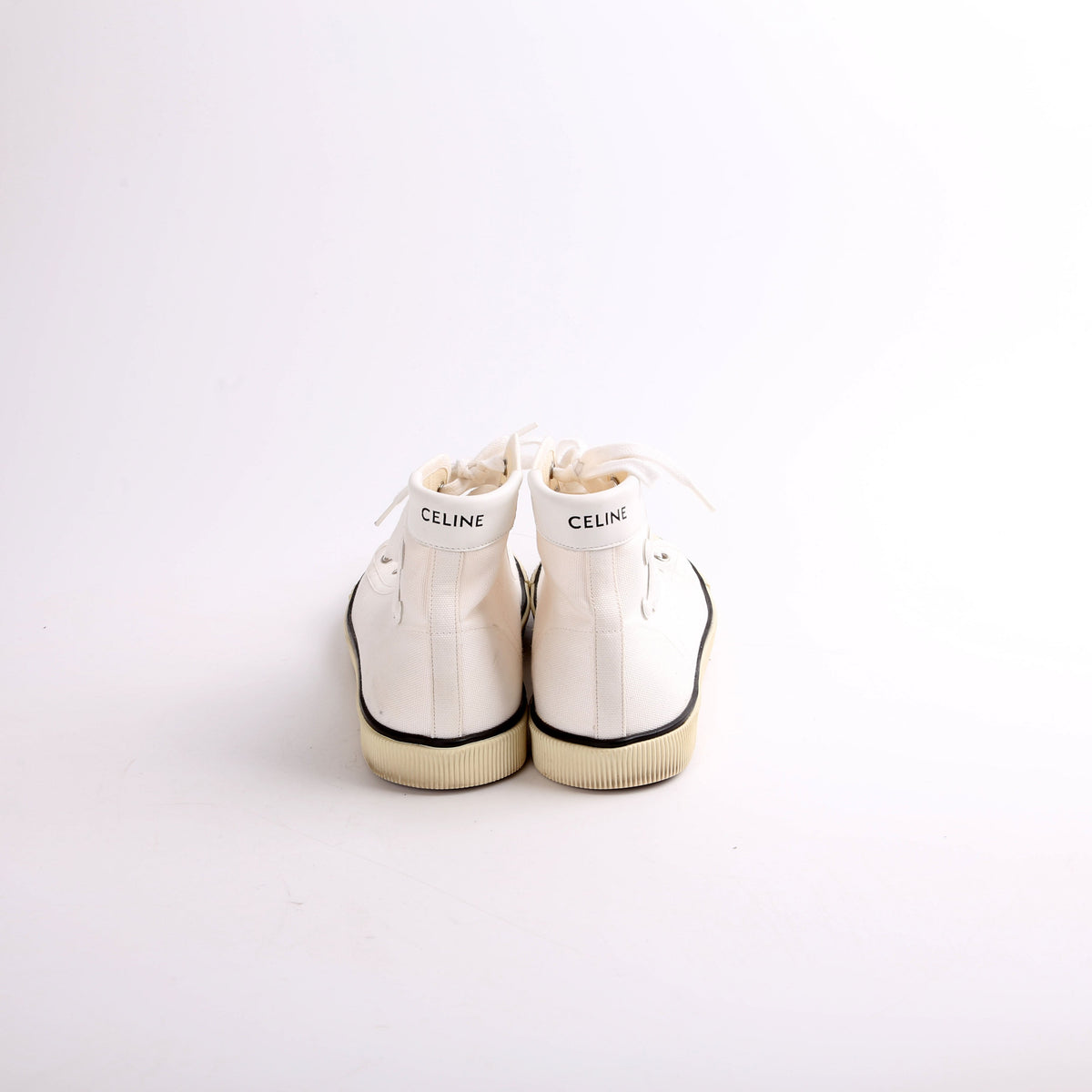 Hightop Canvas Logo Sneakers Size 38