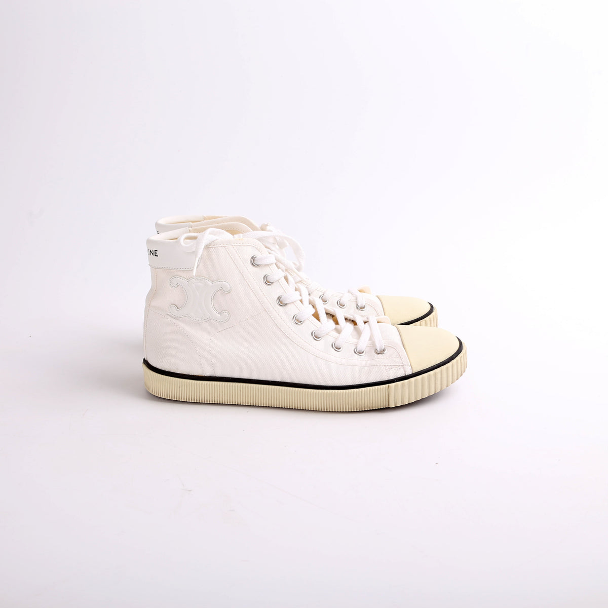 Hightop Canvas Logo Sneakers Size 38