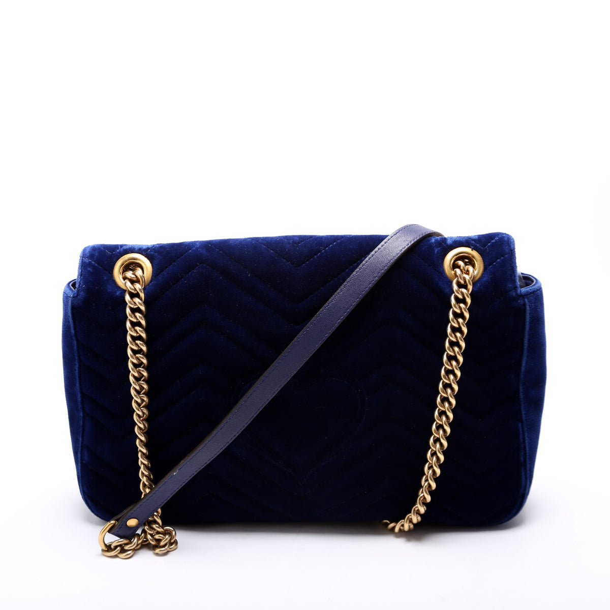 Marmont Velvet Shoulder Medium Blue