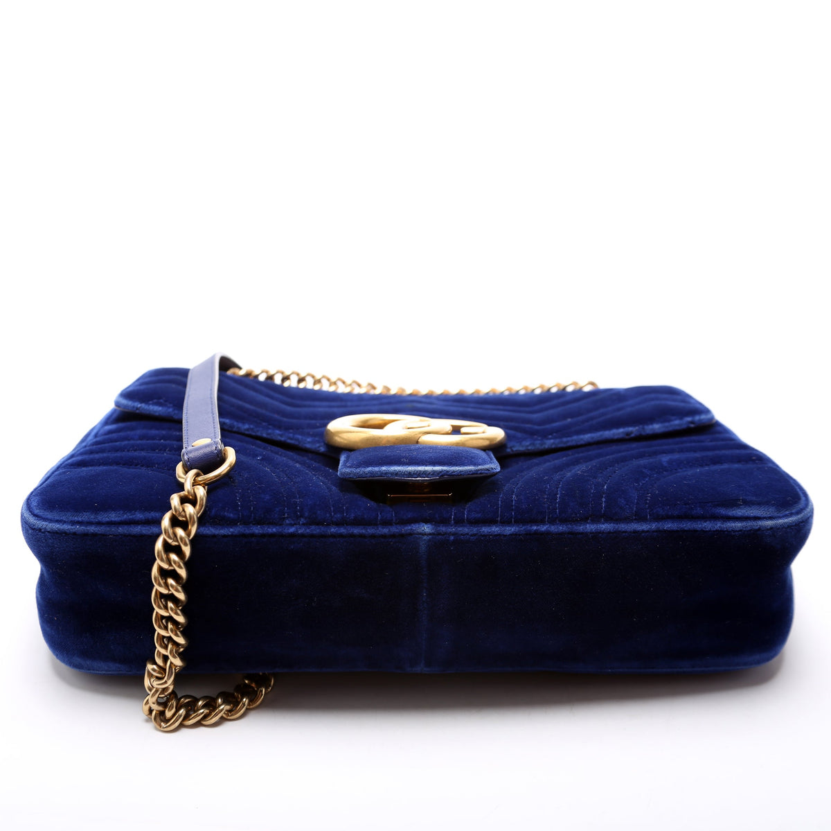 Marmont Velvet Shoulder Medium Blue