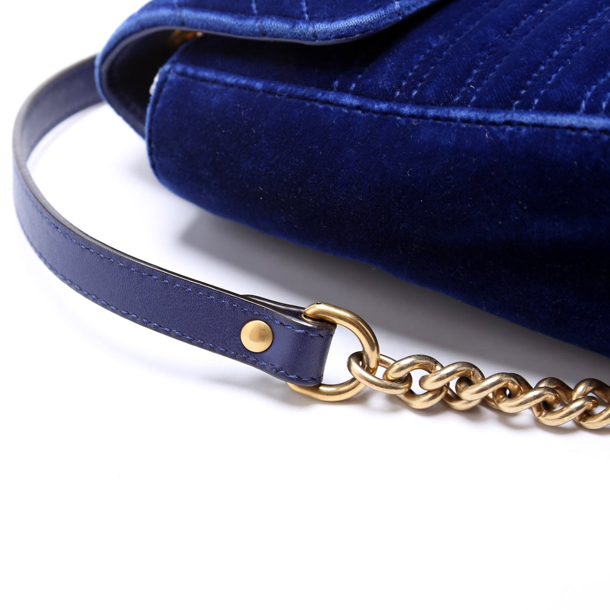 Marmont Velvet Shoulder Medium Blue