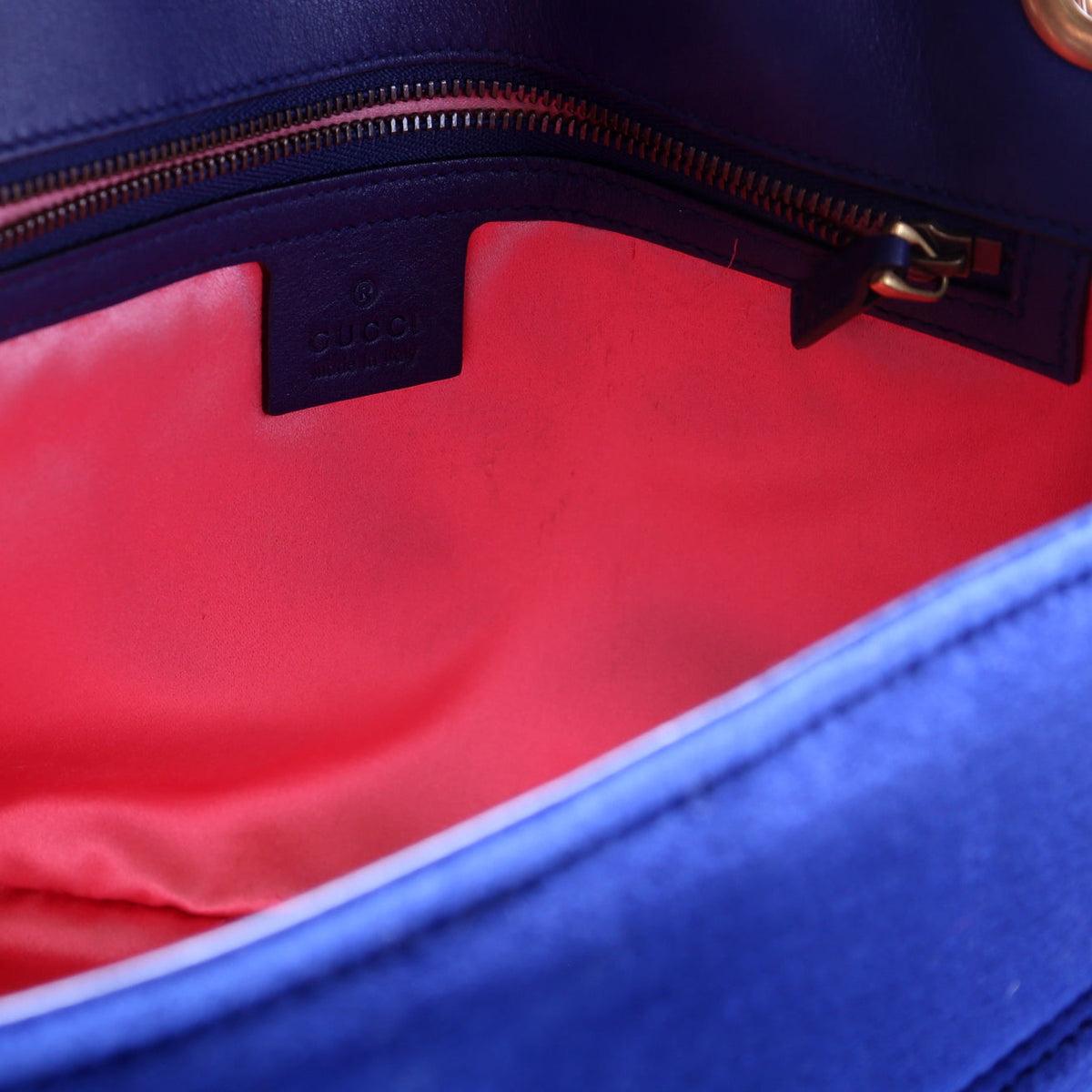 Marmont Velvet Shoulder Medium Blue