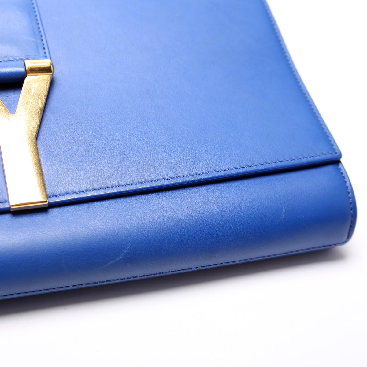 Classic Y Ligne Clutch Smooth Leather Blue