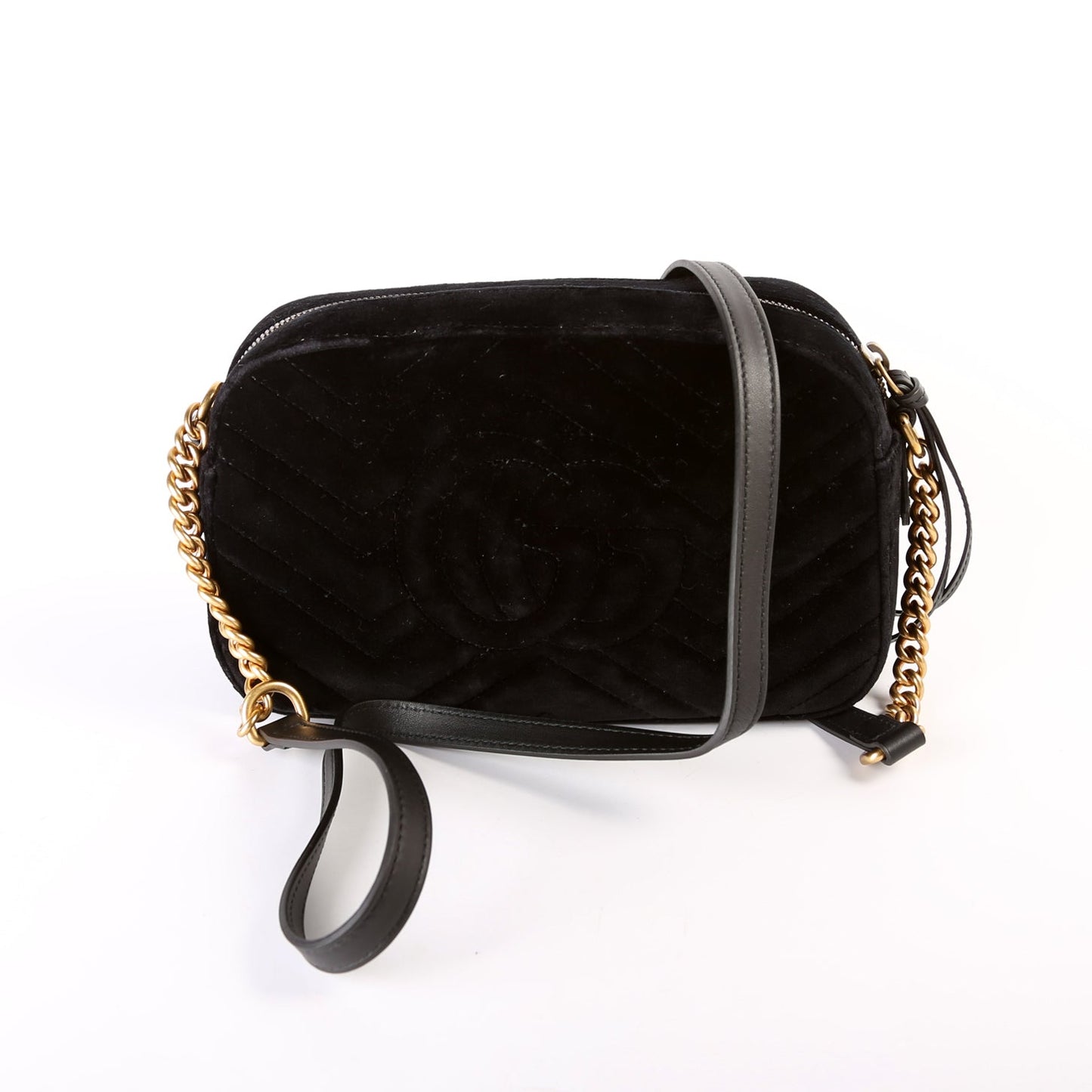 Gucci  Marmont Small Velvet Camera Bag Black