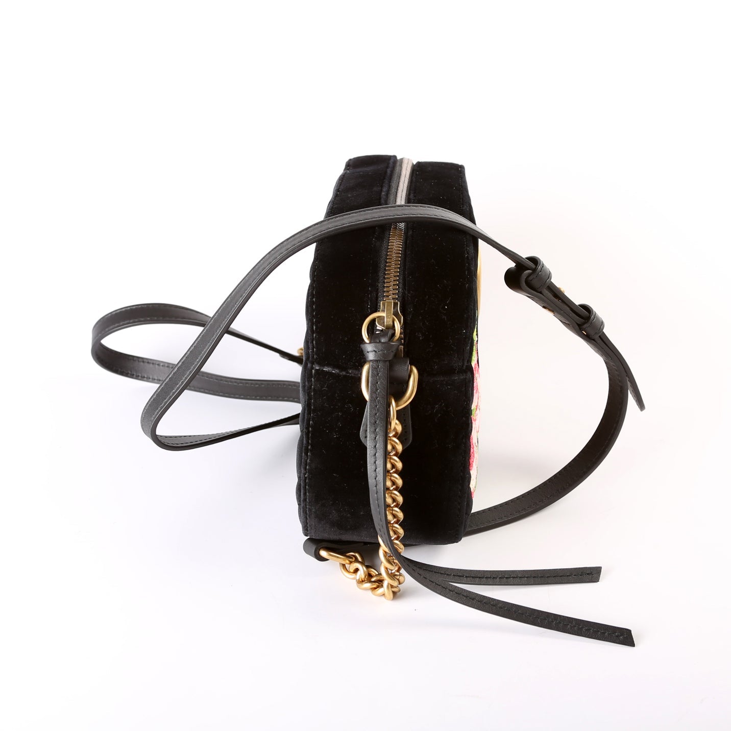 Gucci  Marmont Small Velvet Camera Bag Black