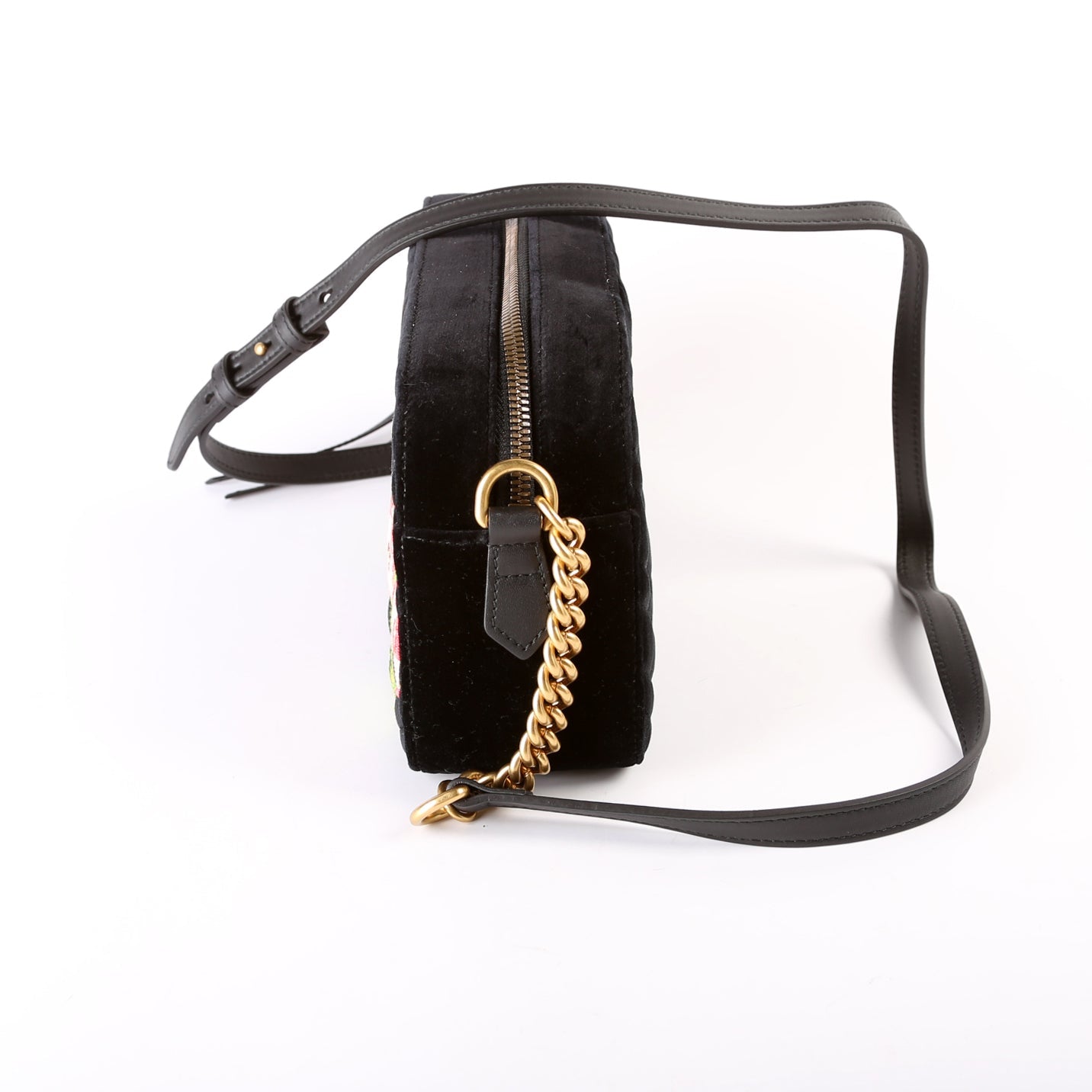 Gucci  Marmont Small Velvet Camera Bag Black