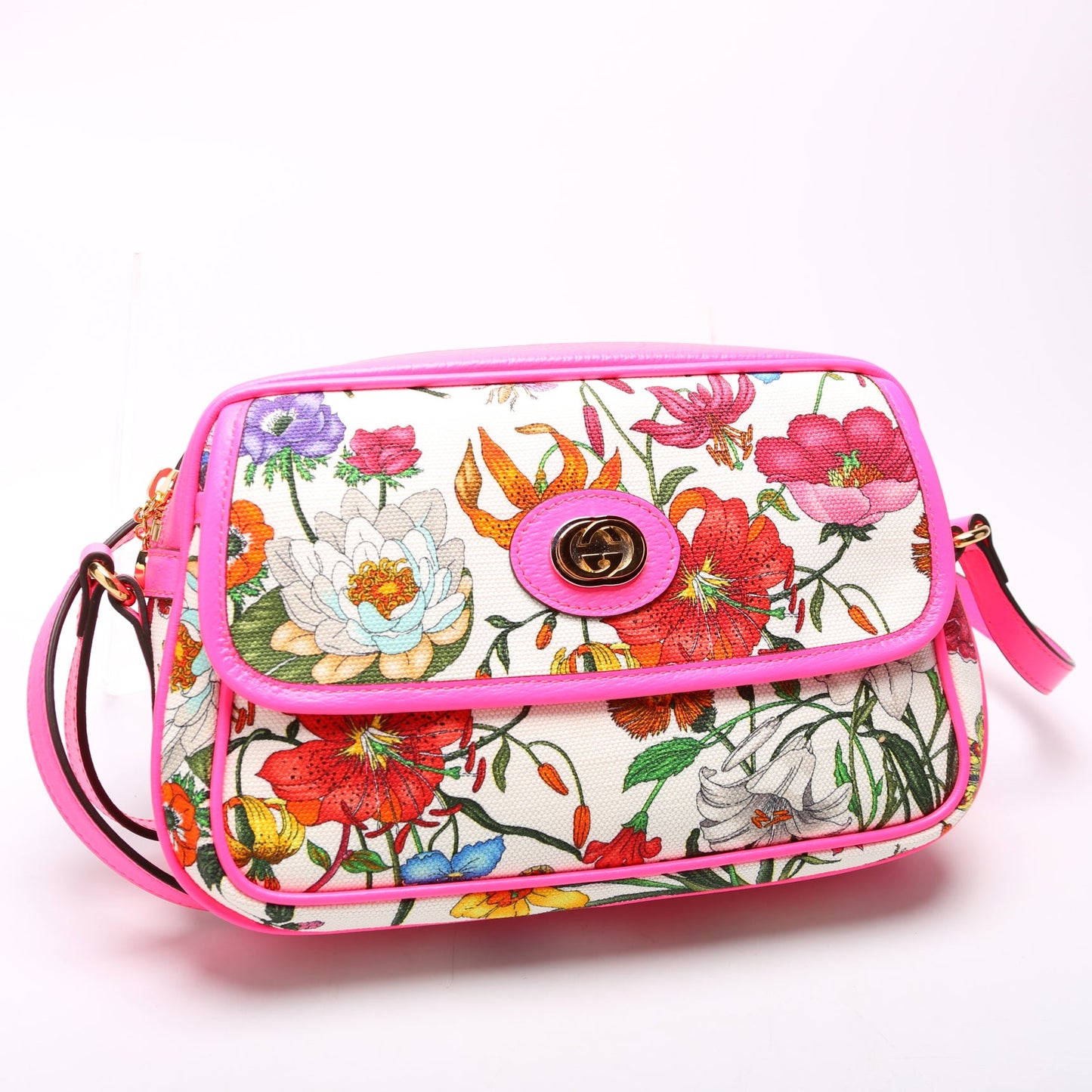 Flora Canvas Crossbody Pink/Multicolor