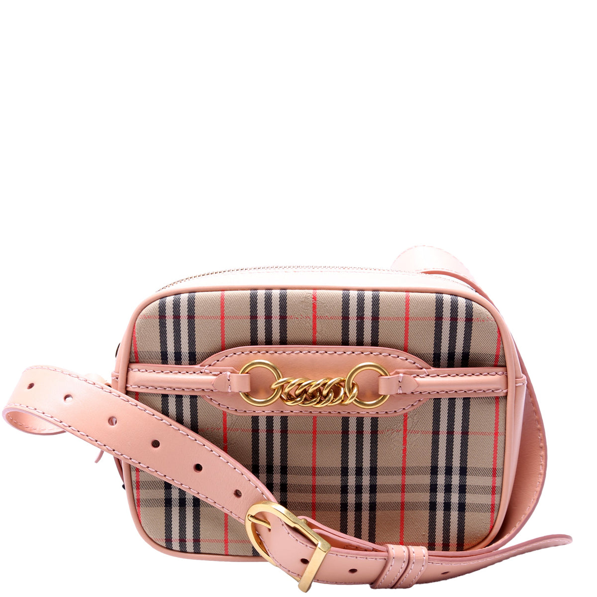 1983 Knight Check Link Belt Bag Peach