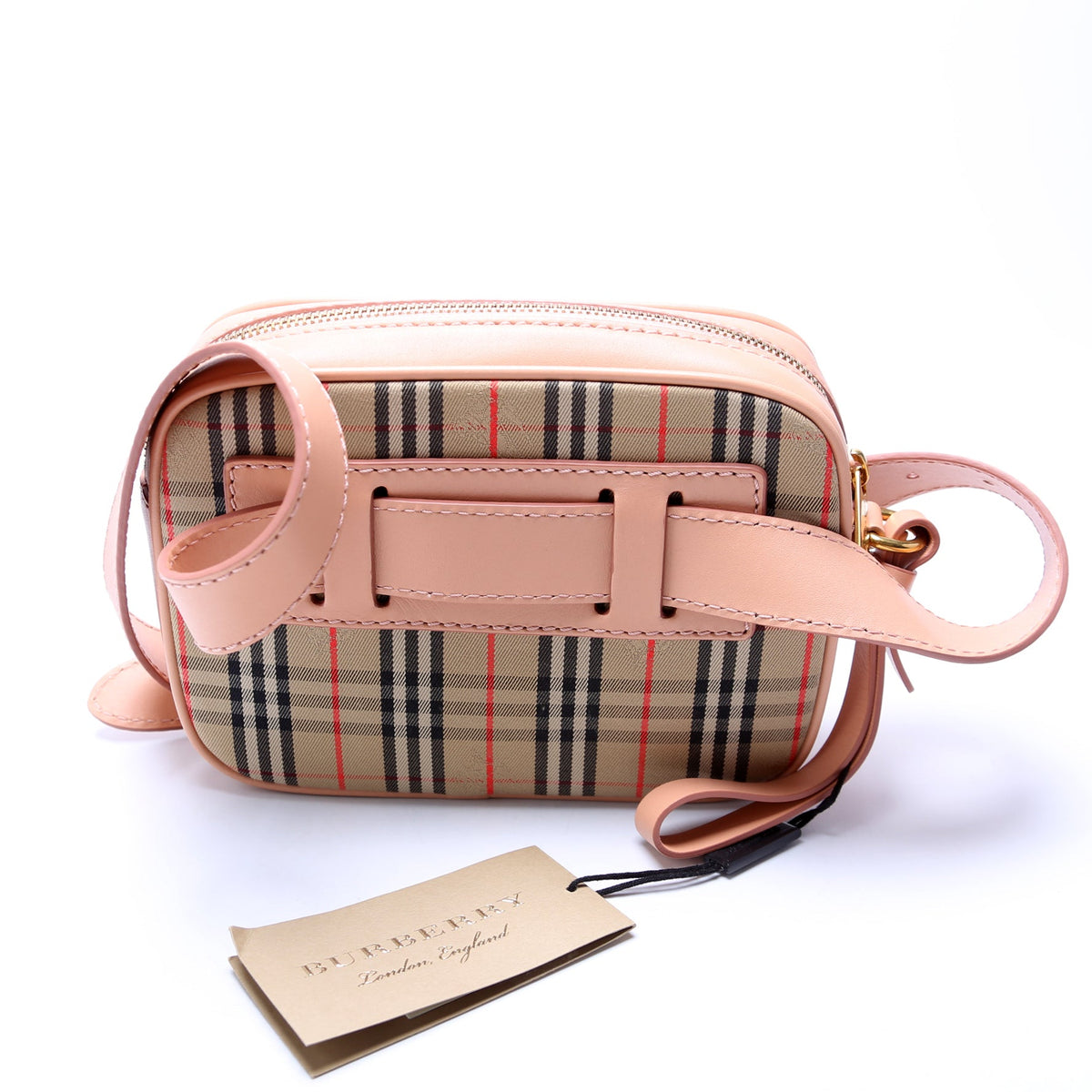 1983 Knight Check Link Belt Bag Peach