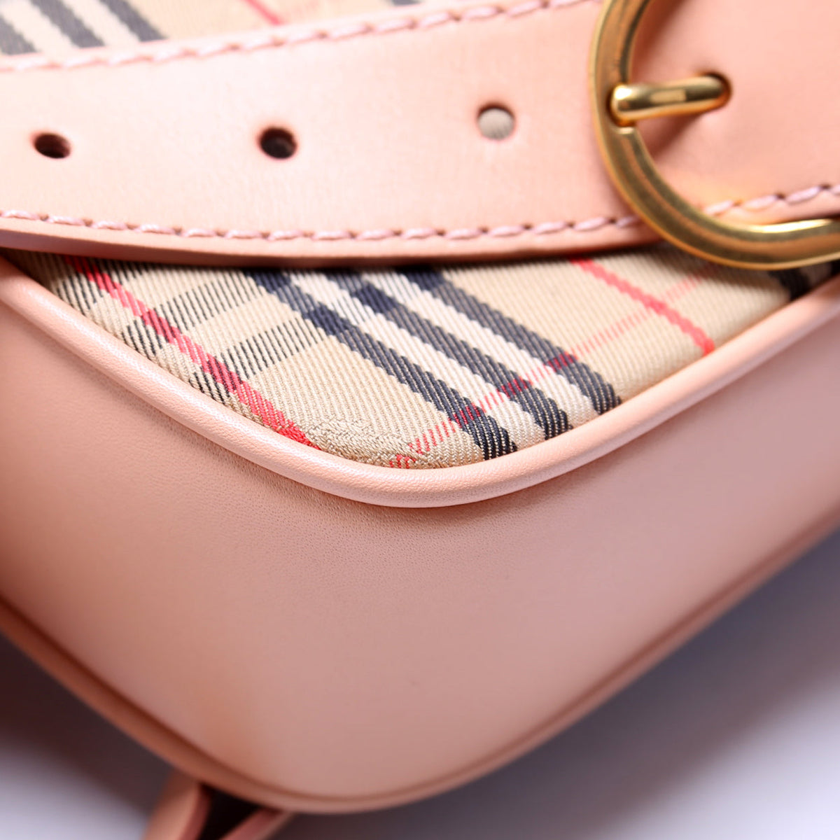 1983 Knight Check Link Belt Bag Peach
