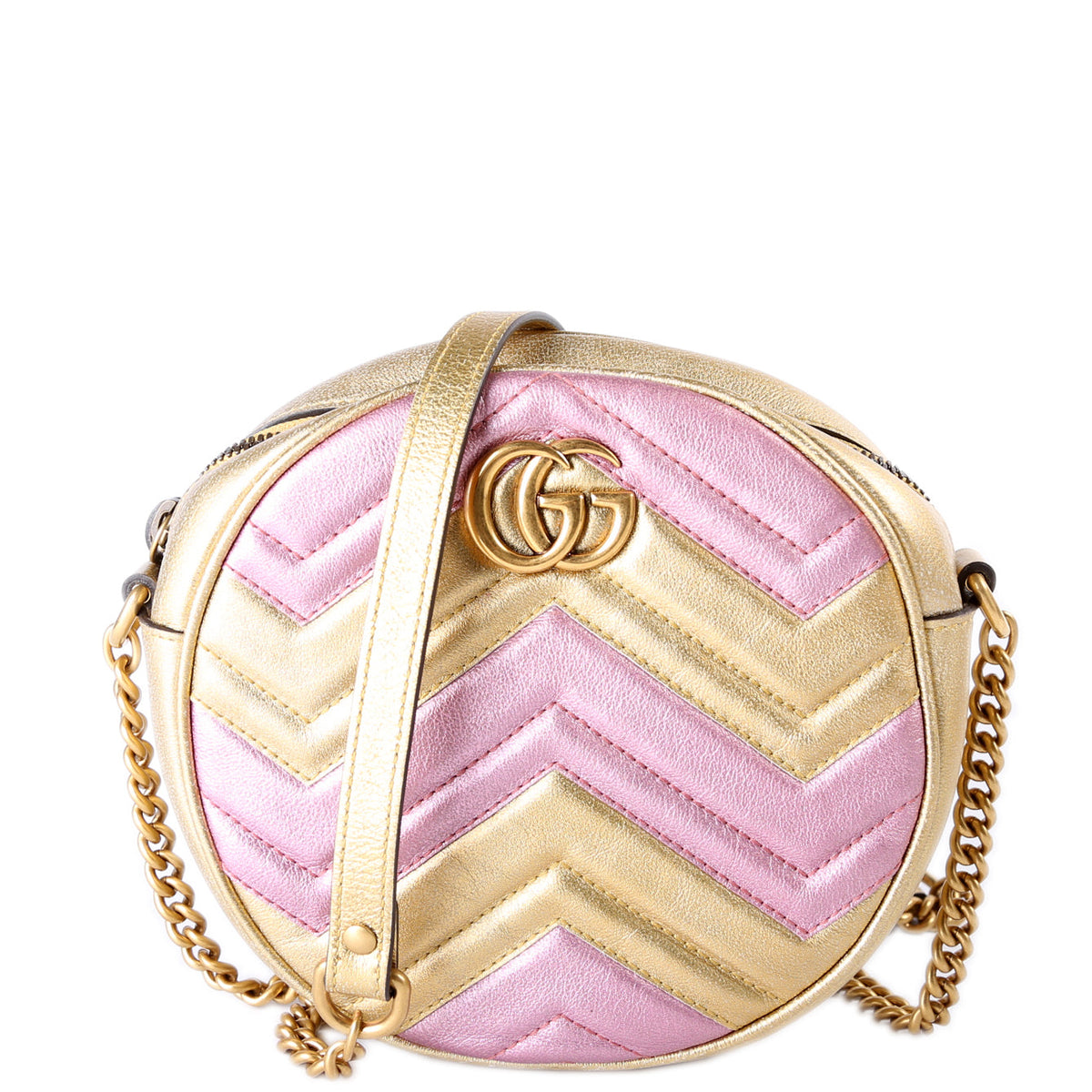 Marmont Mini Round Gold/Pink
