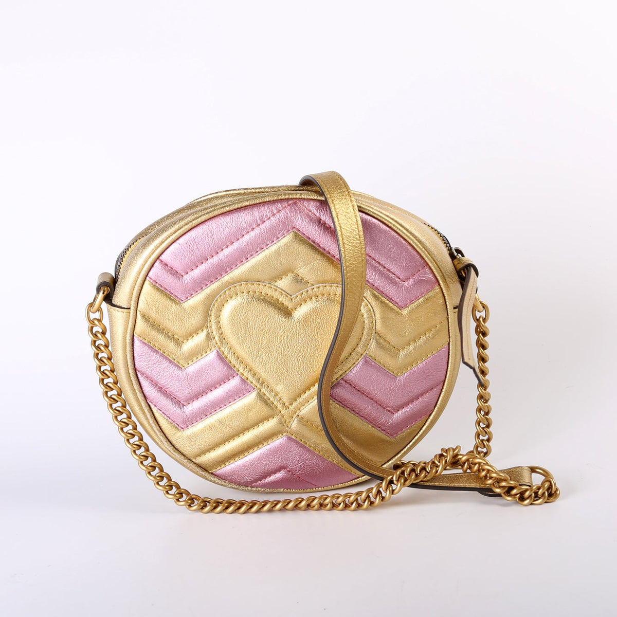 Marmont Mini Round Gold/Pink