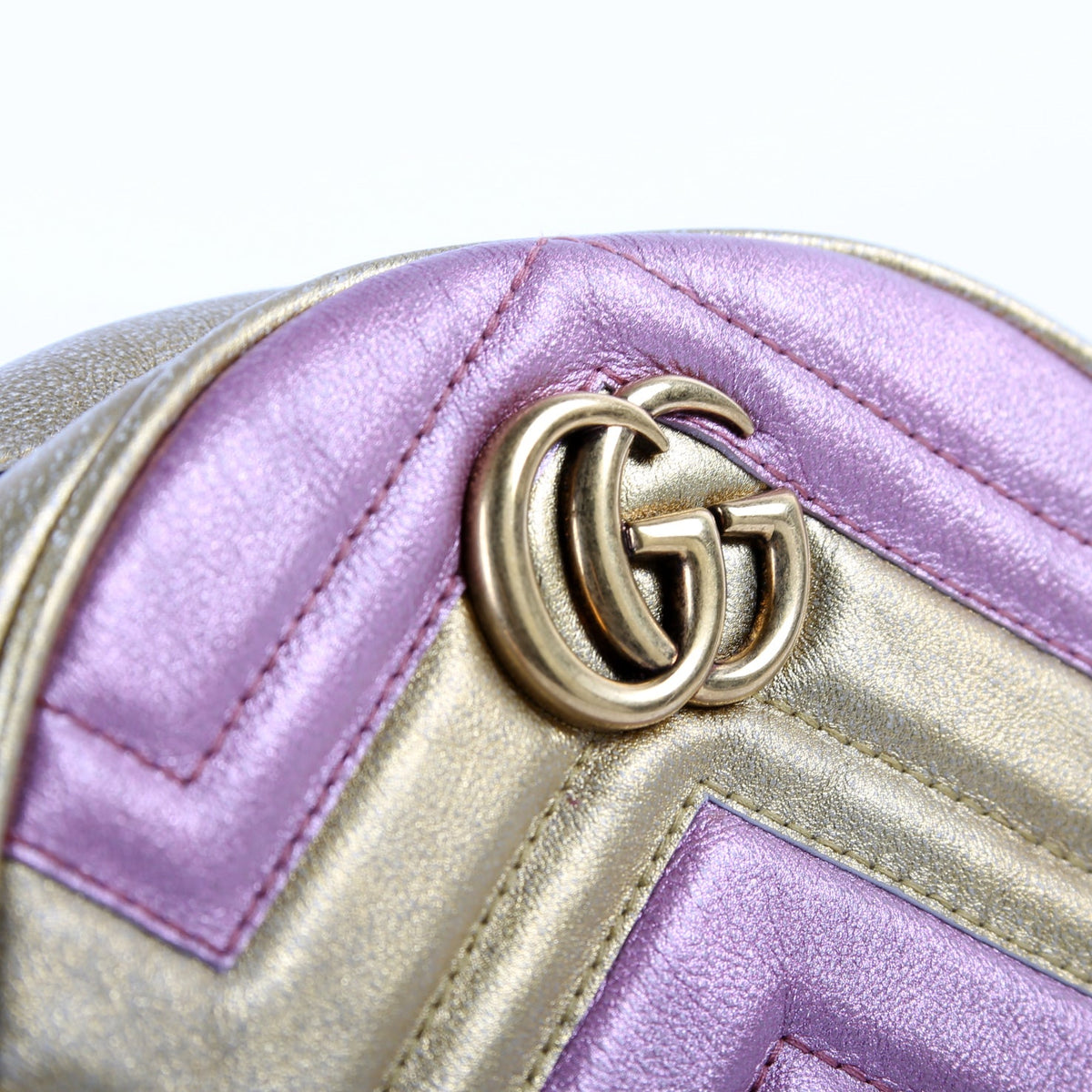 Marmont Mini Round Gold/Pink
