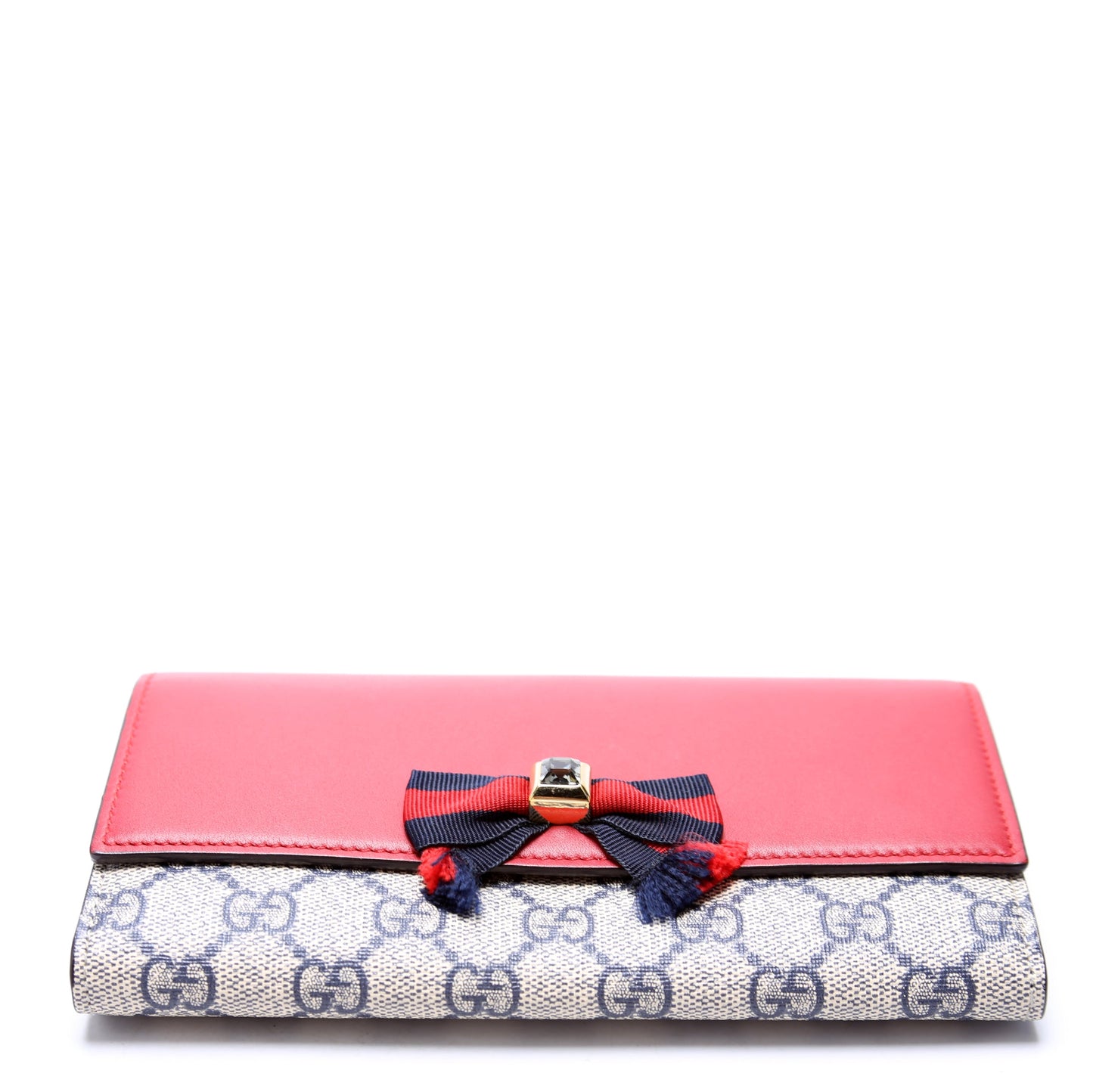 GG Supreme Bow Continental Wallet Red/Navy