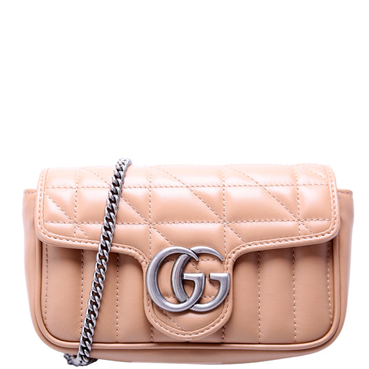 Gucci  Marmont Aria Super Mini Flap Tan