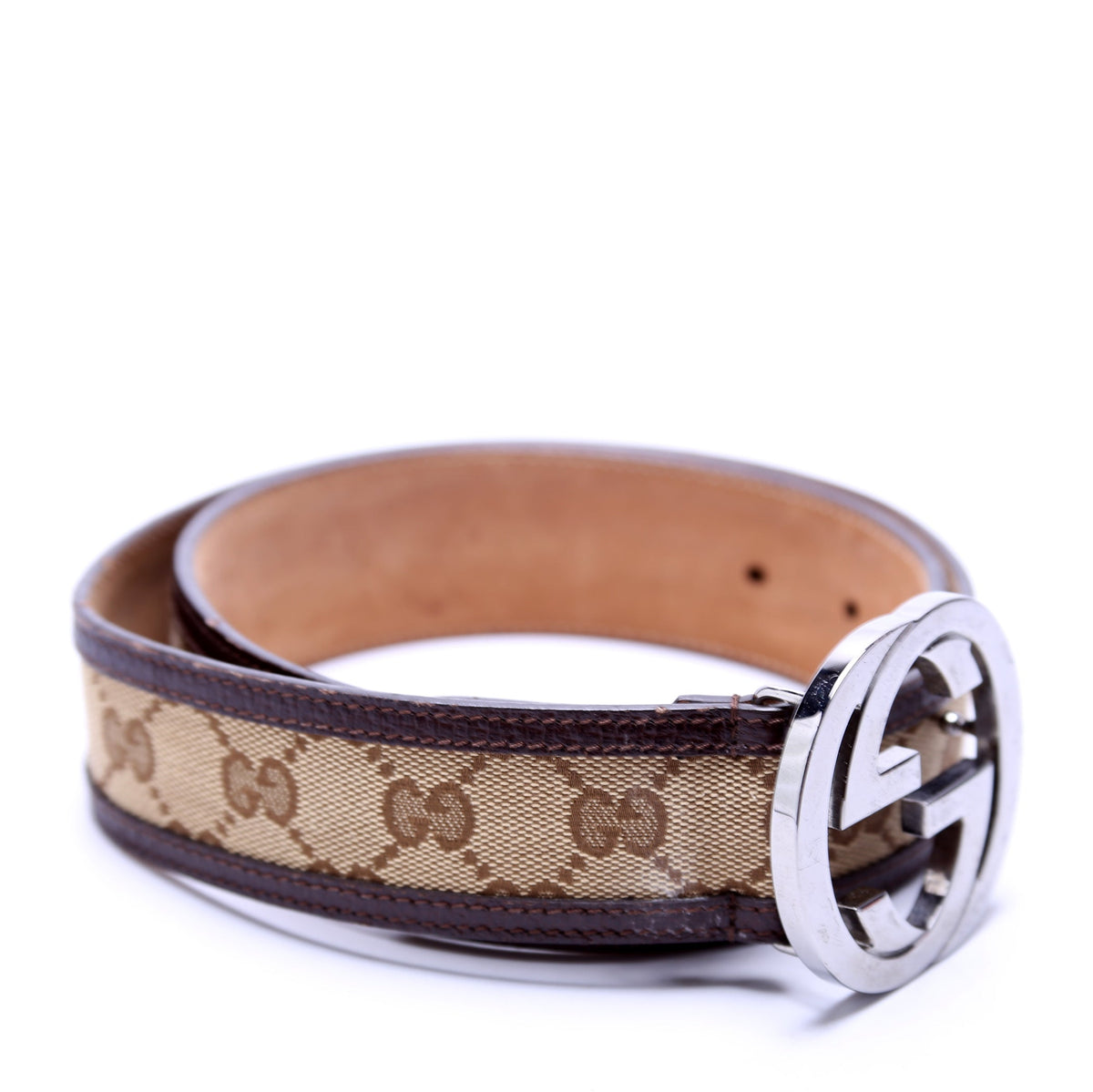 Interlocking Leather Belt Size / Brown