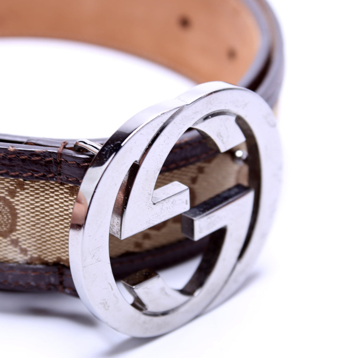Interlocking Leather Belt Size / Brown