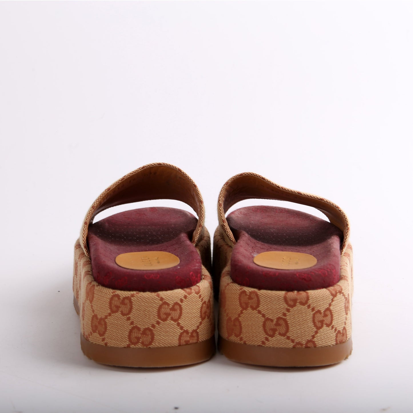 Gucci GG Canvas Platform Slides Size
