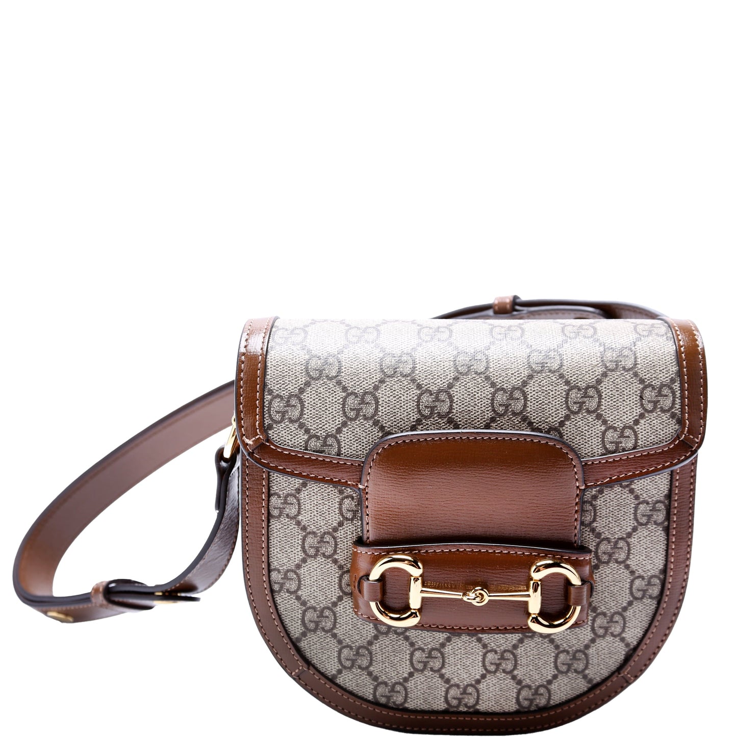 Gucci  Horsebit  GG Supreme Mini Rounded Bag Brown