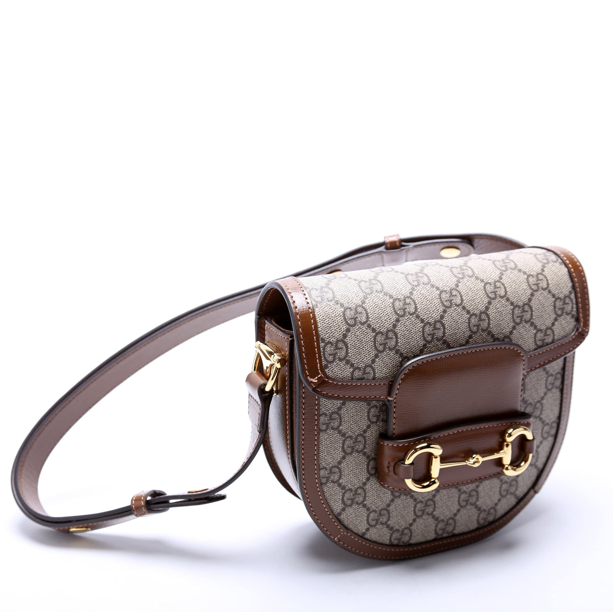Horsebit  GG Supreme Mini Rounded Bag Brown