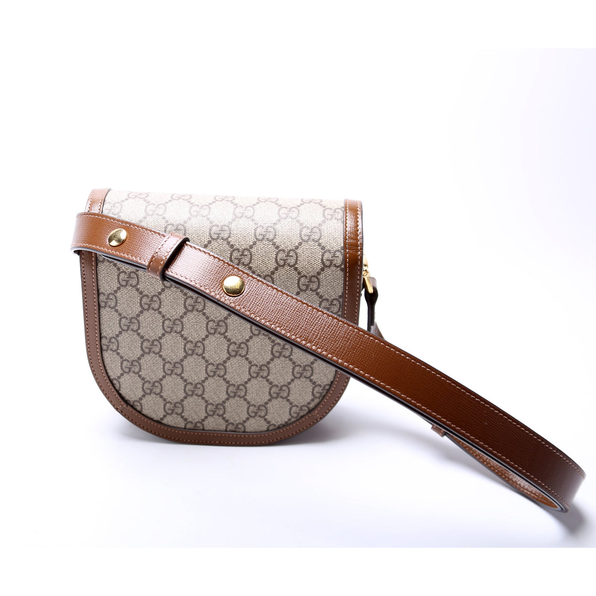 Horsebit  GG Supreme Mini Rounded Bag Brown