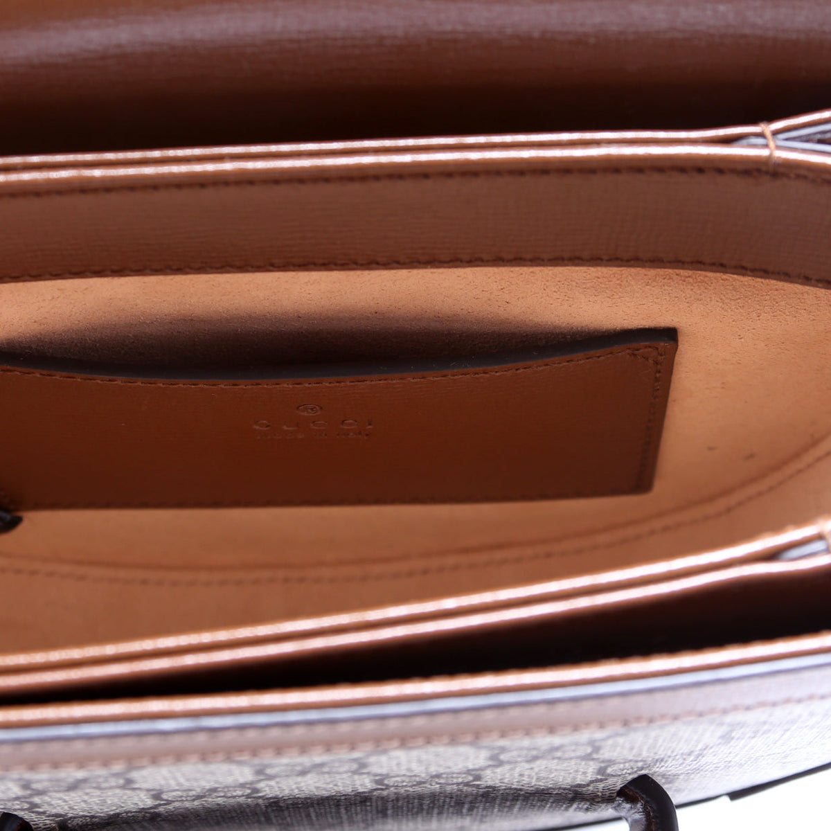 Horsebit  GG Supreme Mini Rounded Bag Brown