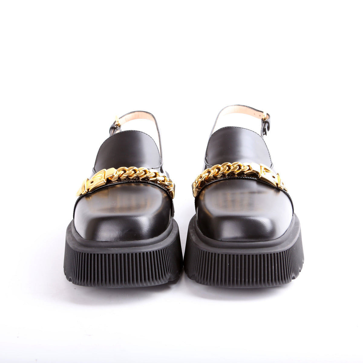 Calfskin Hundler Chain Slingback Loafers Size .