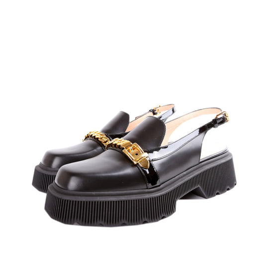 Calfskin Hundler Chain Slingback Loafers Size .