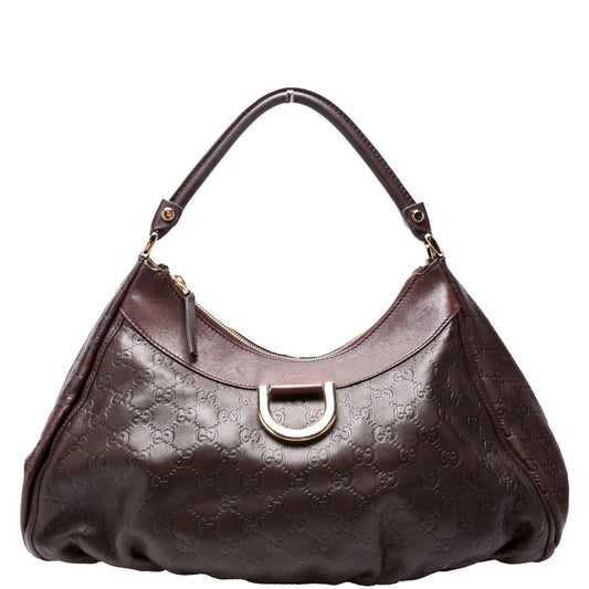 Guccissima D Ring Hobo Brown