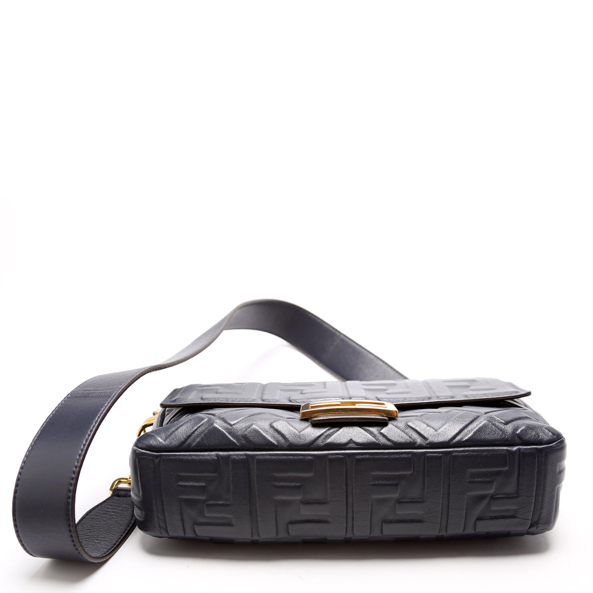 Baguette FF Embossed Nappa Navy