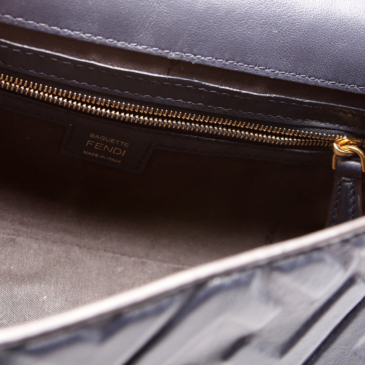 Baguette FF Embossed Nappa Navy