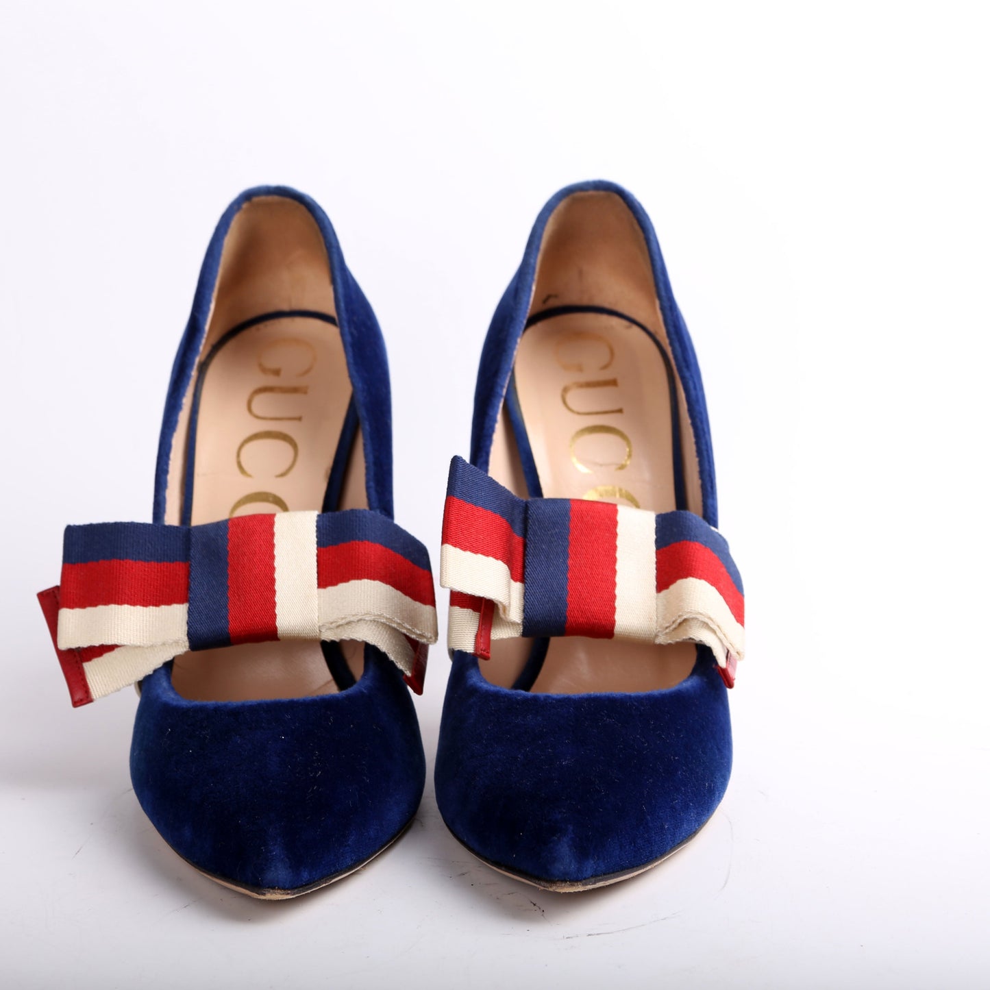Gucci Scamosiato Web Bow Heels Size .