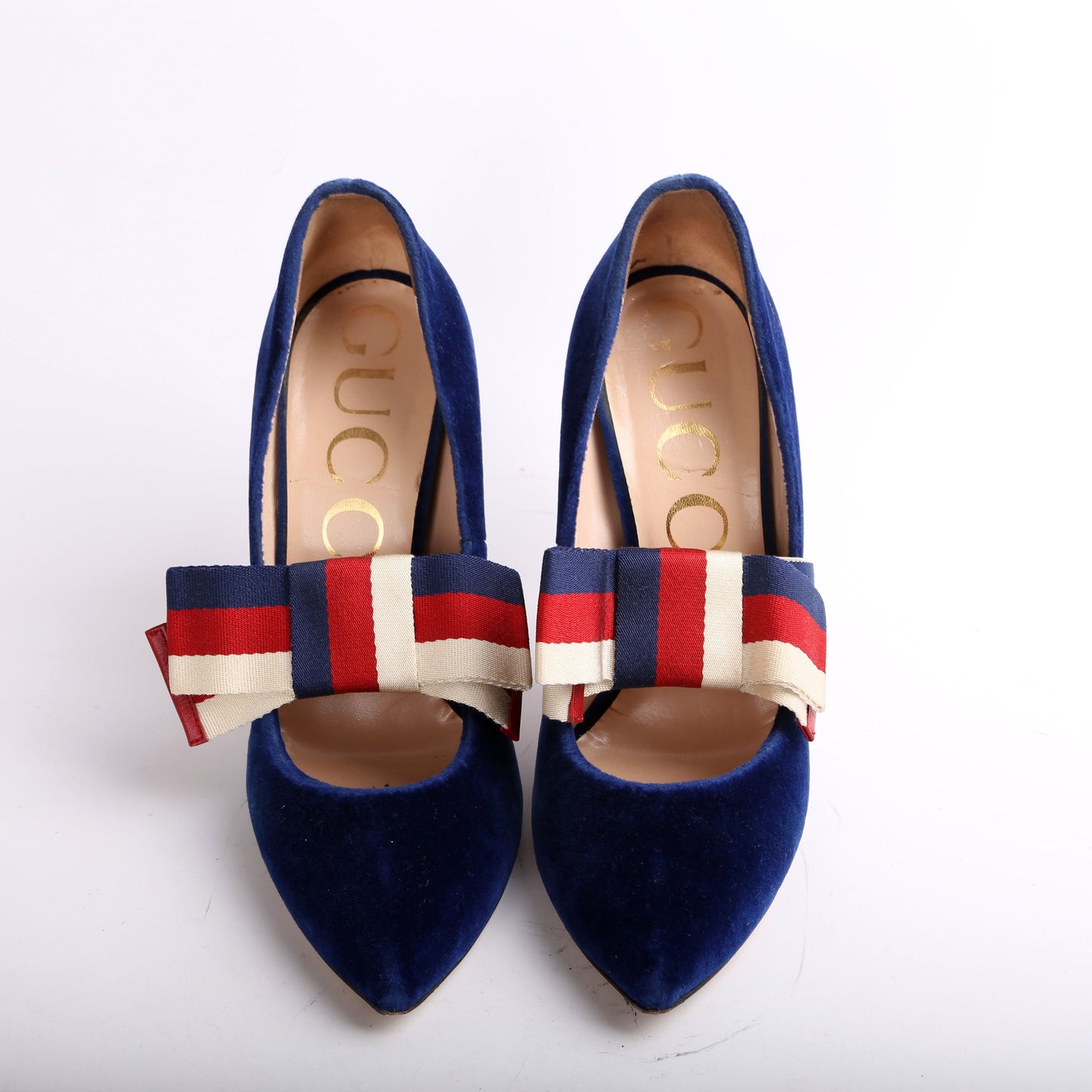 Gucci Scamosiato Web Bow Heels Size .