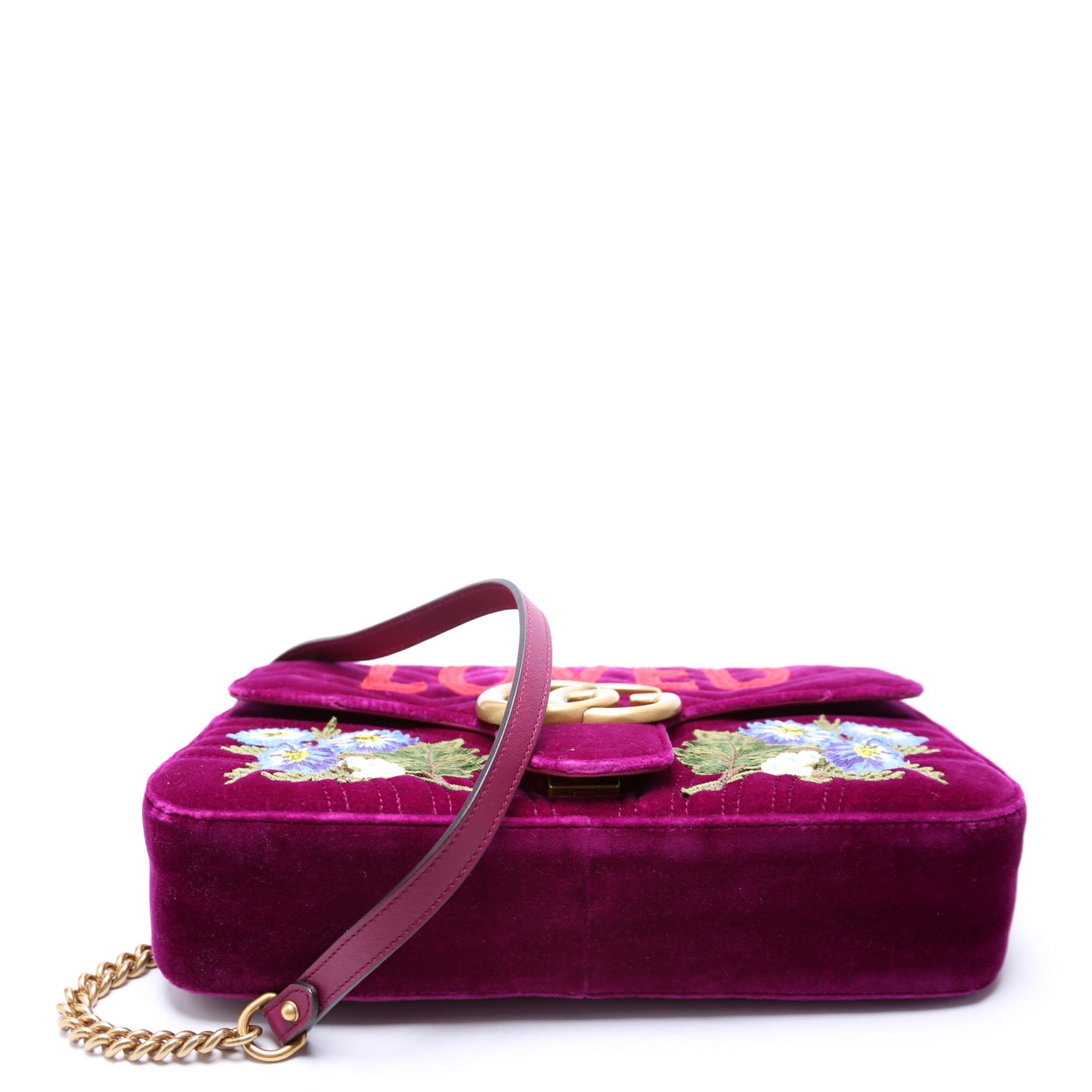 Gucci  Marmont Velvet Loved Shoulder Medium Purple/Multicolor