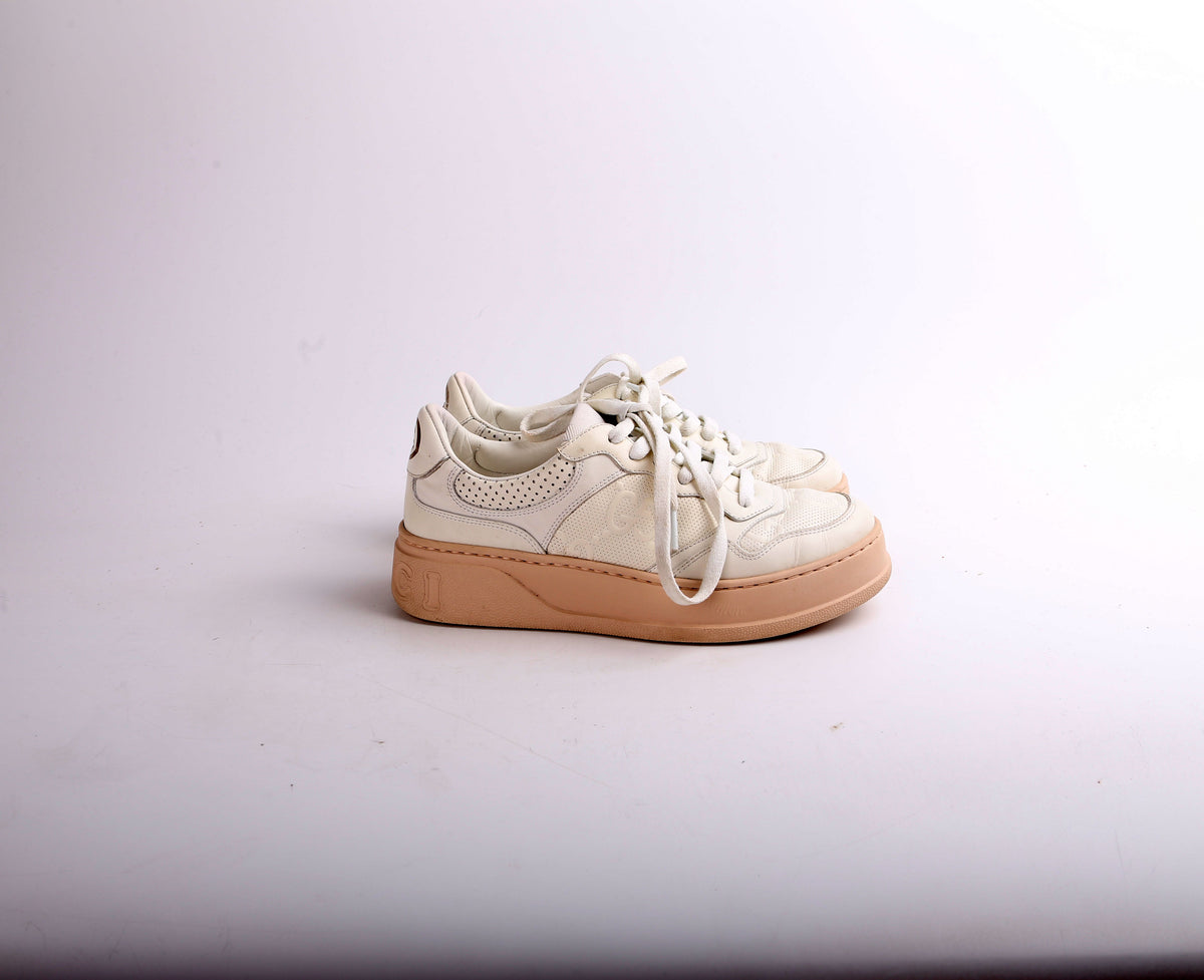GG Leather Trainer Sneakers Size .