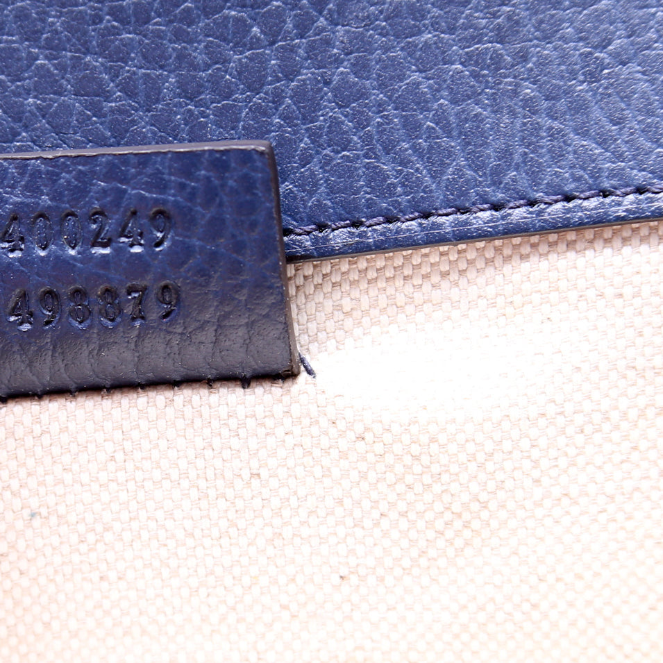 Dionysus Leather Shoulder Small Navy