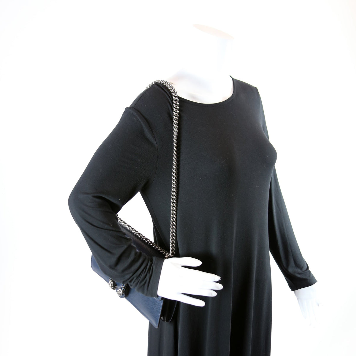 Dionysus Leather Shoulder Small Navy