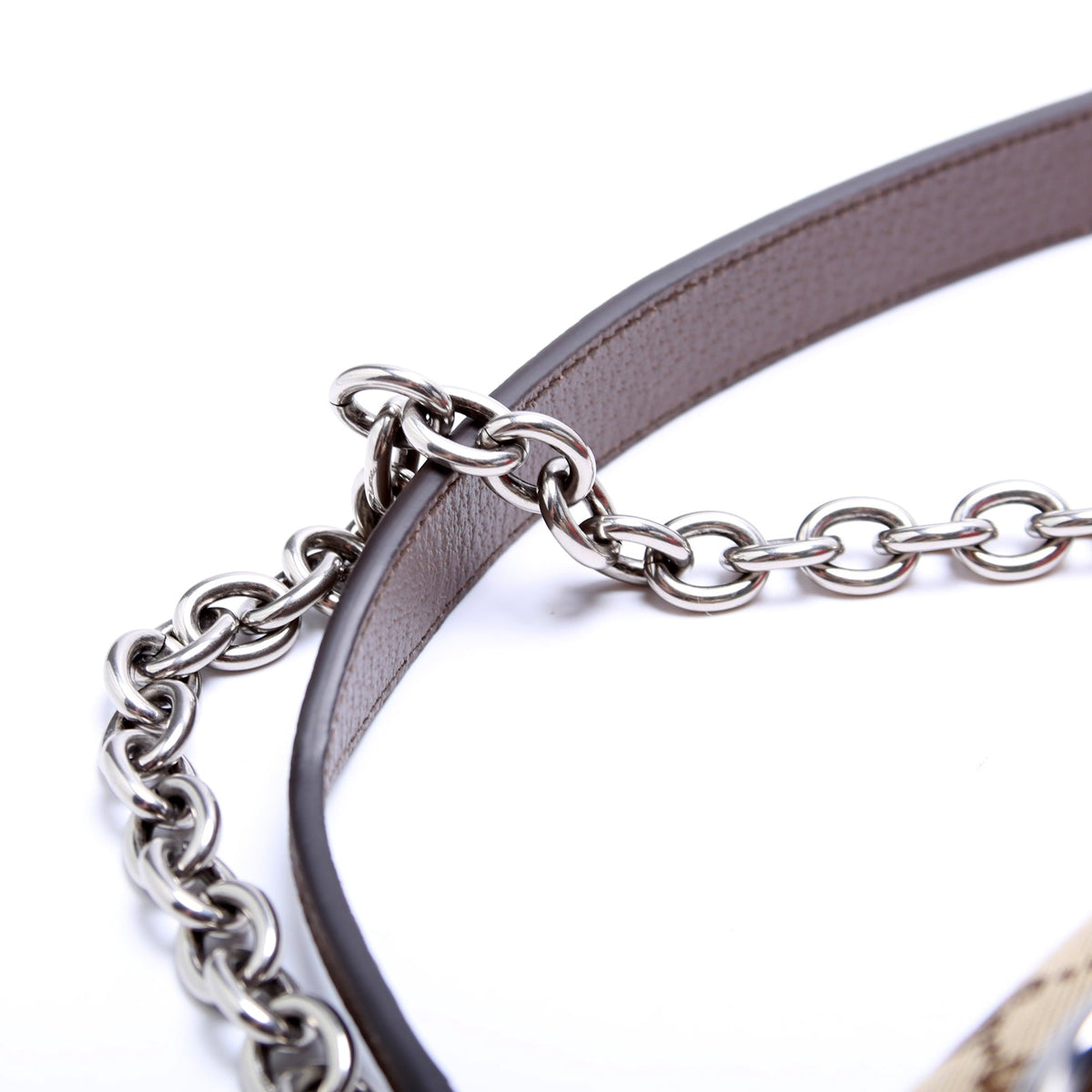 Horsebit Chain Medium Shoulder Bag Brown