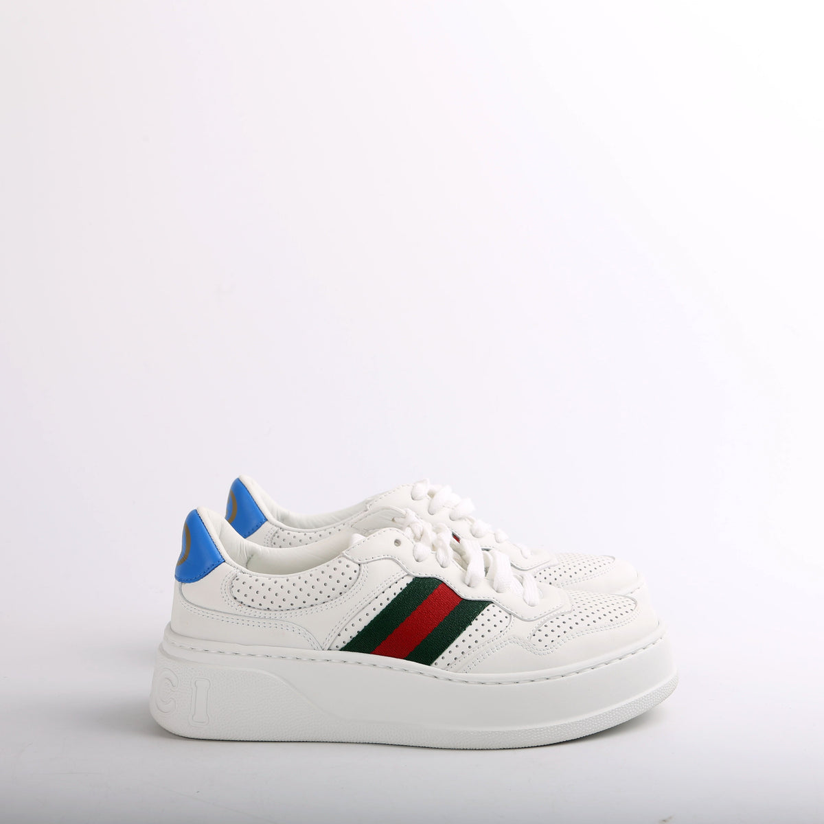 GG Web Chunky Leather Sneakers Size .