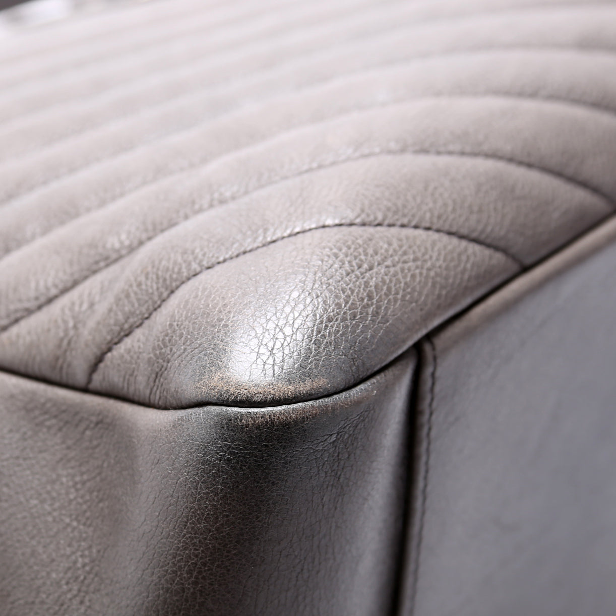 Chevron Large Tote Sheepskin Grey