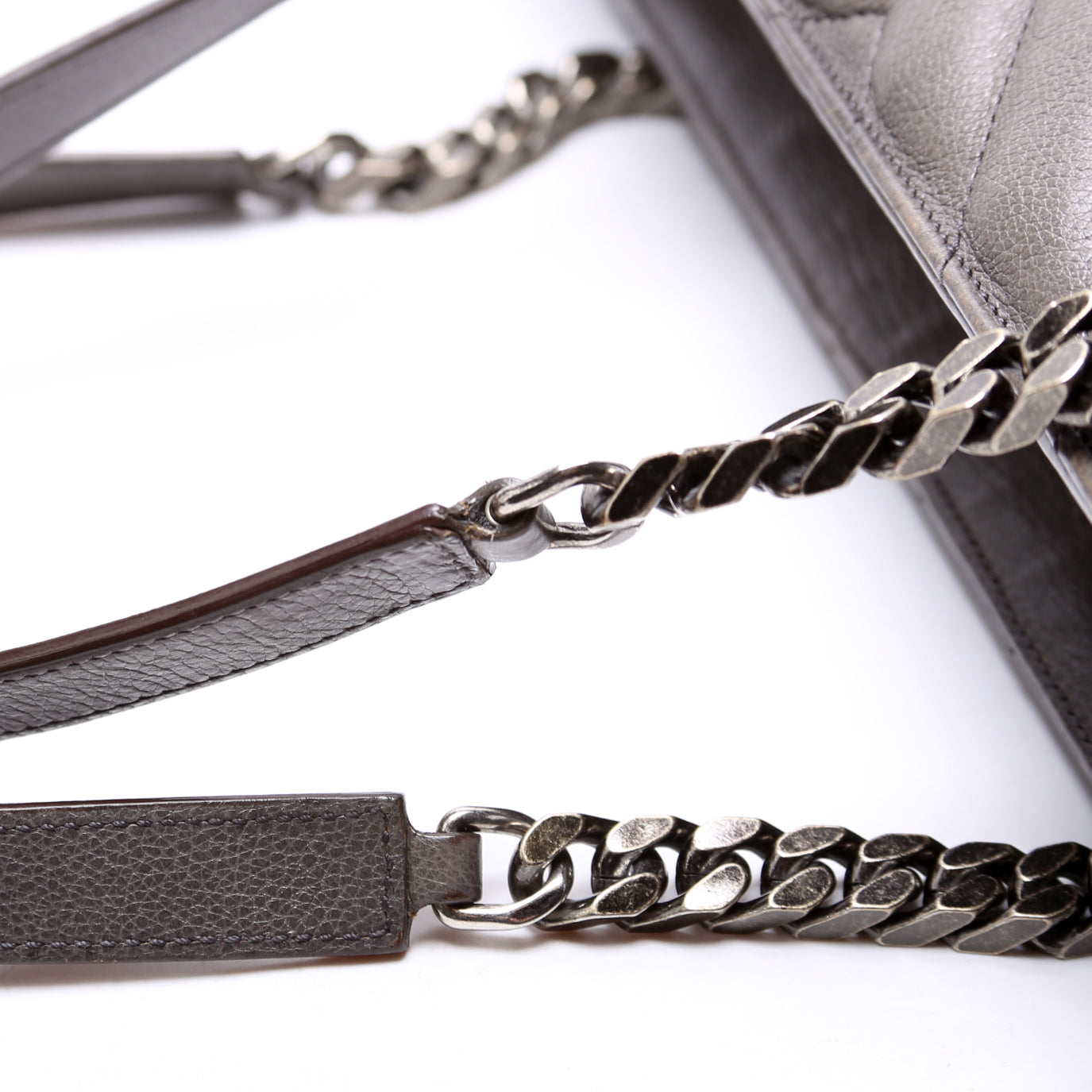 Chevron Large Tote Sheepskin Grey