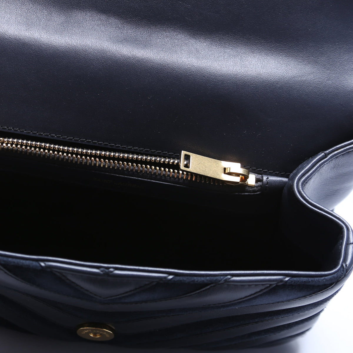 College Bag Medium Leather/Suede Navy