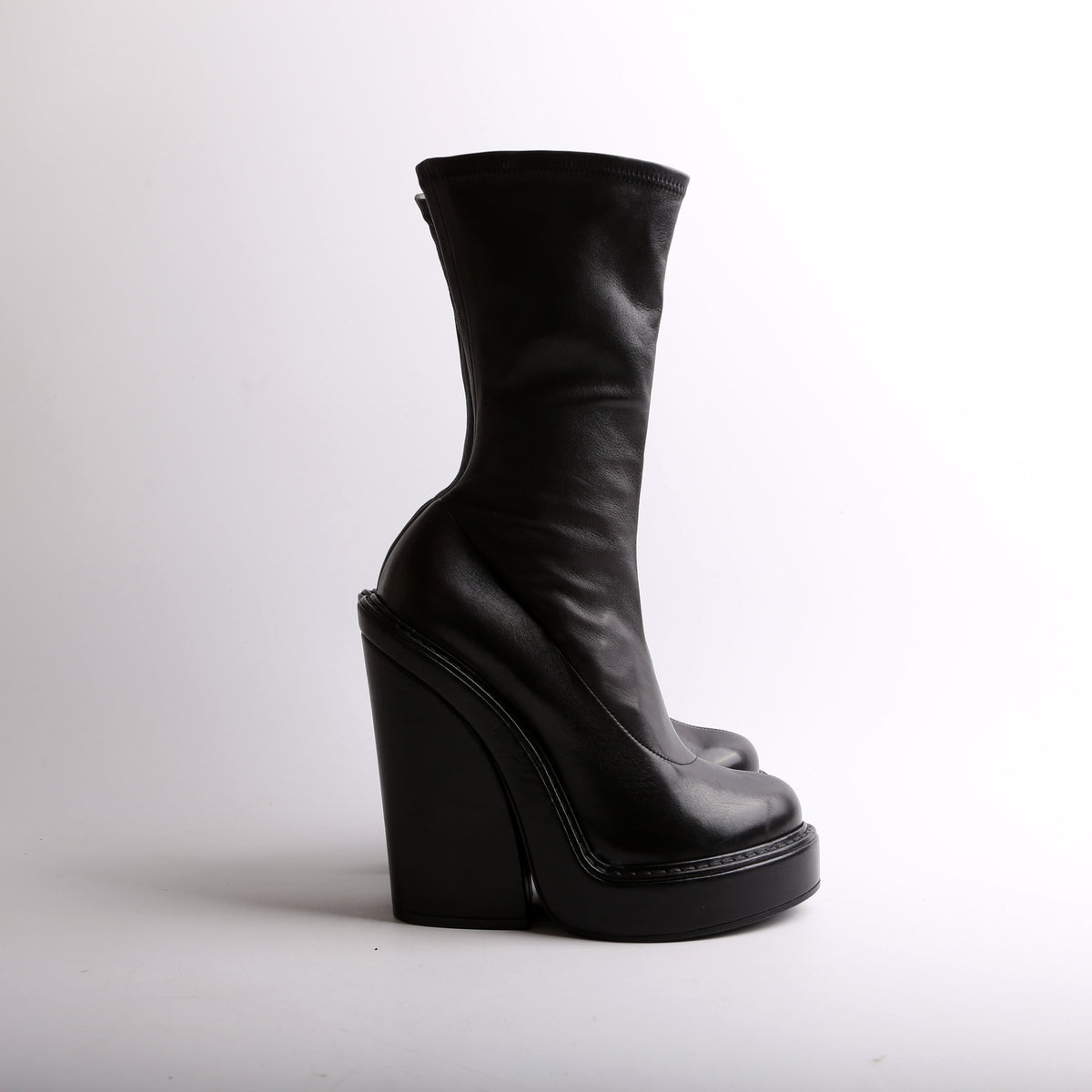 Leather Zip Up Boots Size 37.5