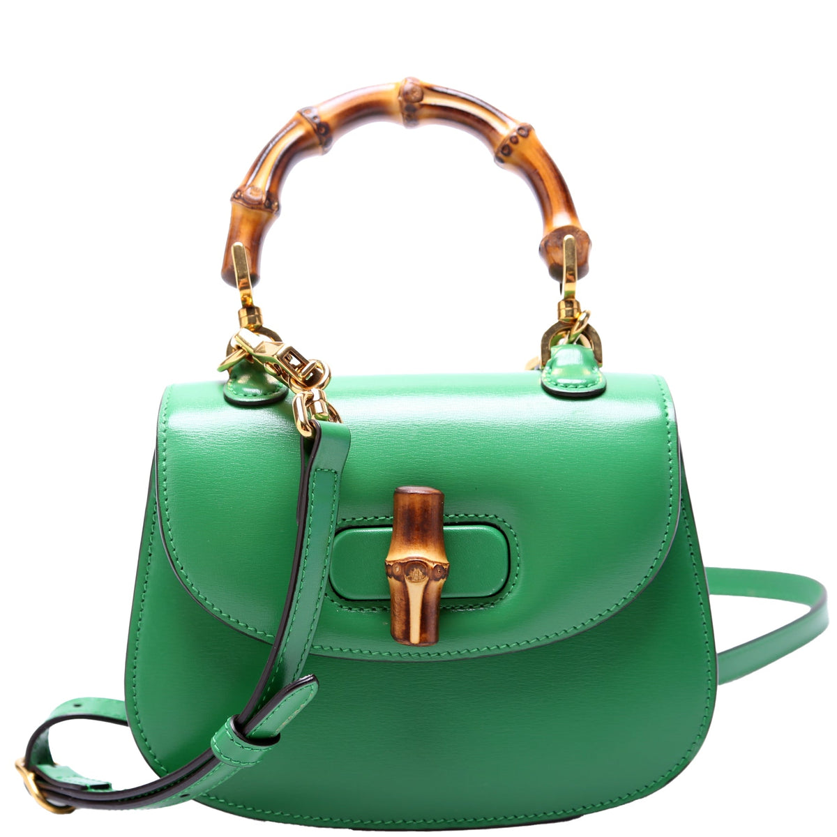 Bamboo Mini Top Handle Bag Green