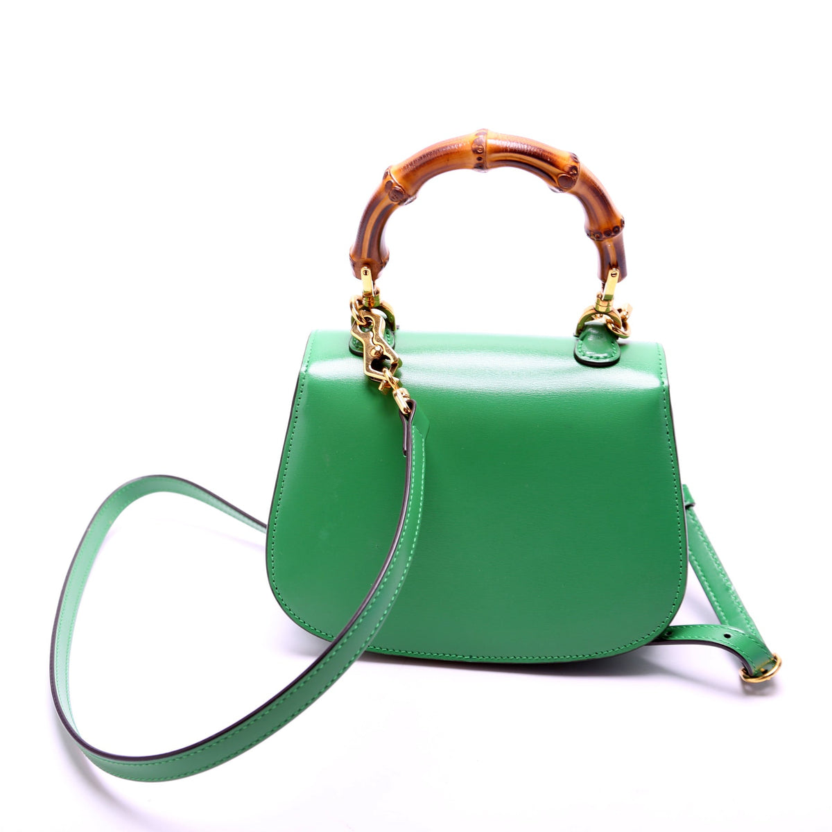 Bamboo Mini Top Handle Bag Green
