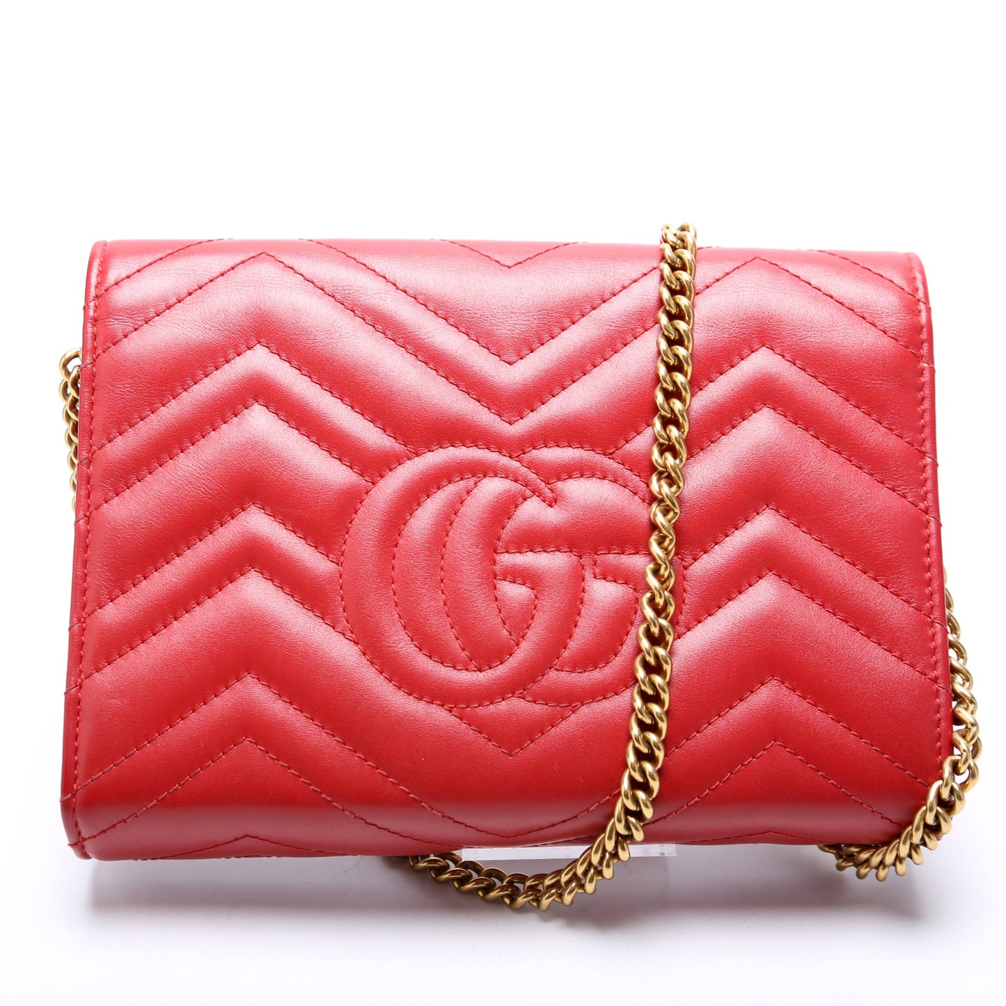 Gucci  Marmont Chain Wallet Red