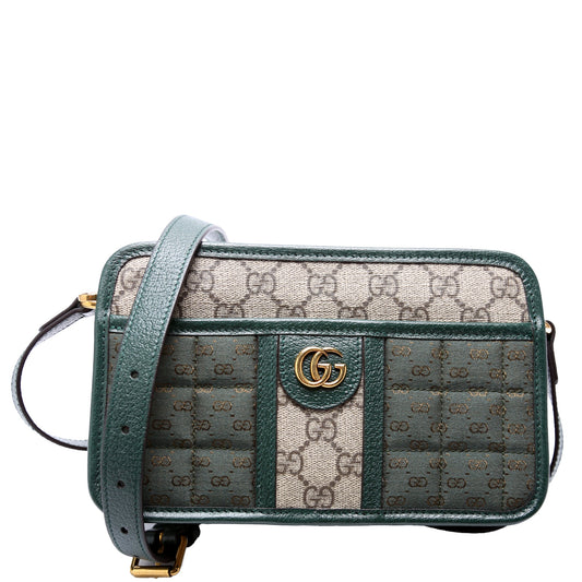 Gucci  GG Supreme Canvas Mini Shoulder Bag Green